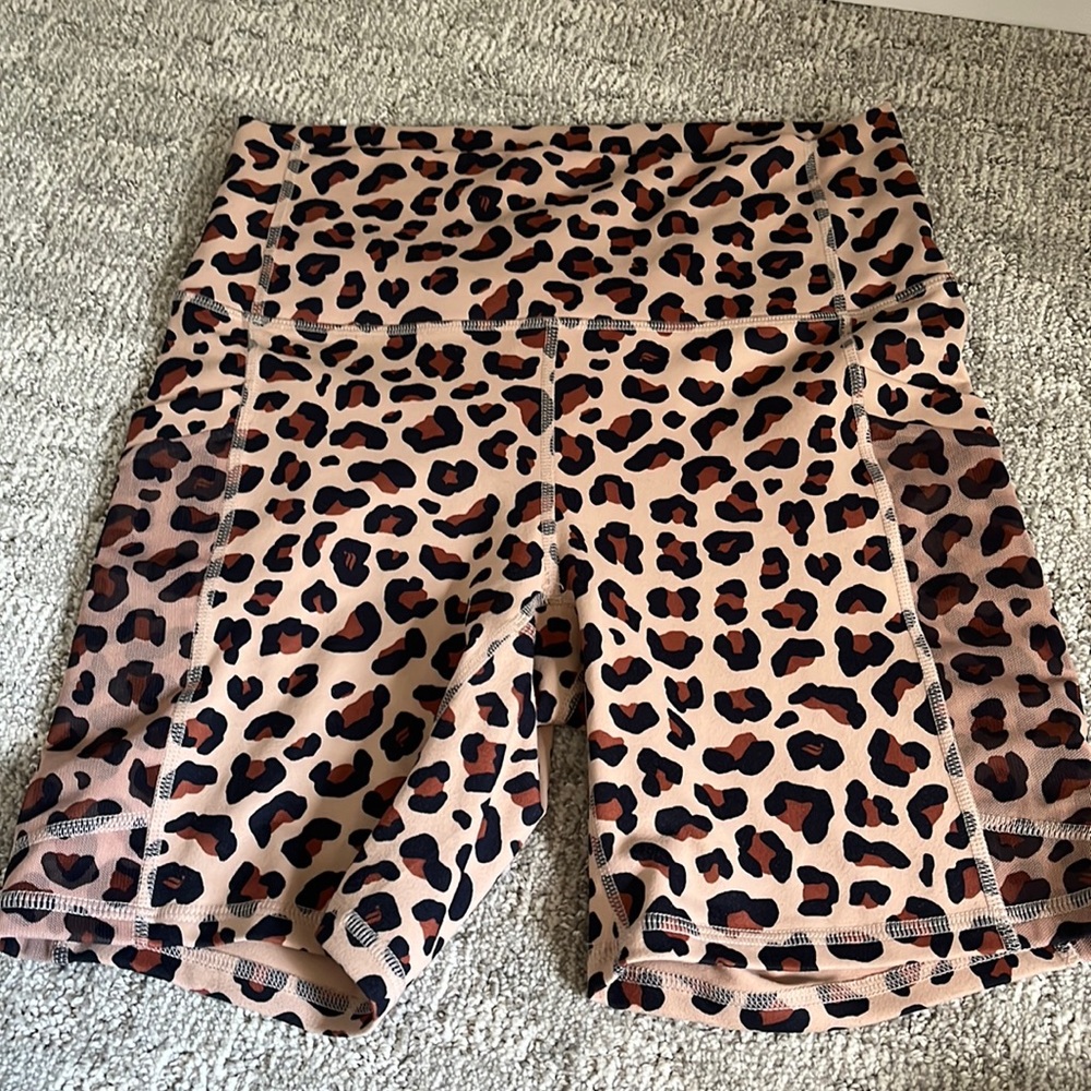 Fabletics Leopard Bike Shorts- size XS
